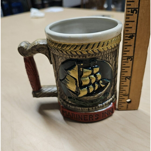 Vintage Napcoware Mariner's Inn Beer Ceramic Mug Colonial Nautical Ship - Picture 7 of 8